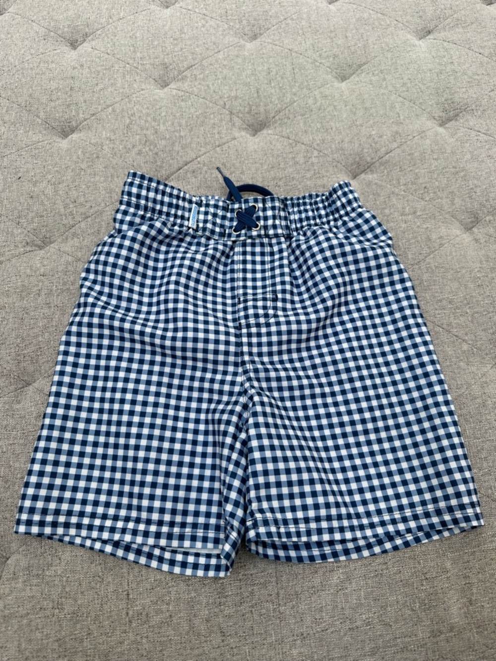 EUC RUGGEDBUTTS BOYS BLUE AND WHITE GINGHAM CHECK SWIM TRUNKS SIZE 6